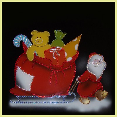 Картина с кристалами Swarovski "Дед Мороз с подарками"