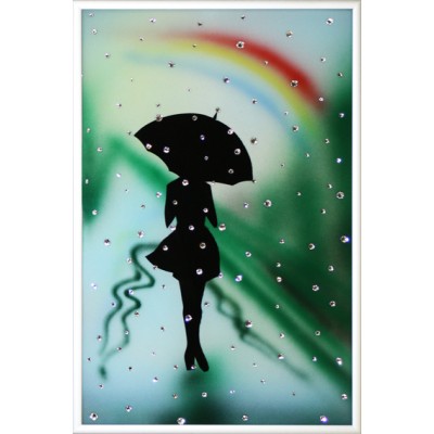 Картина Swarovski "Девушка под радугой"
