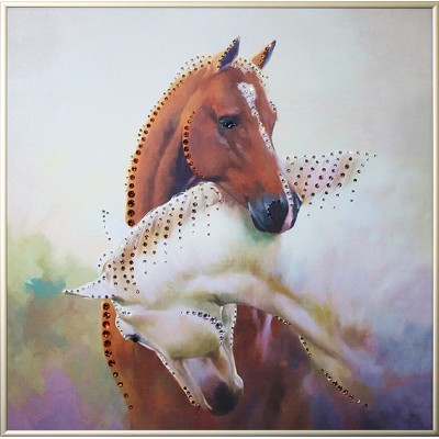 Картина Swarovski "Инь-ян в год лошади"