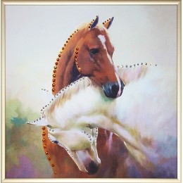 Картина с кристалами Сваровски "Инь-ян в год лошади"