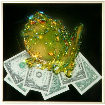 Картина Swarovski "Жаба  с долларами"