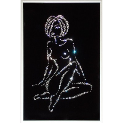 Картина с кристалами Swarovski "Женский силуэт -Каприз"