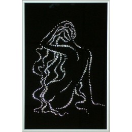 Картина с кристалами Swarovski "Женский силуэт -Предвкушение"