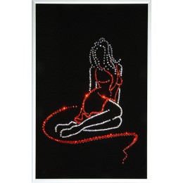 Картина с кристалами Swarovski "Женский силуэт-Цвет любви 2"