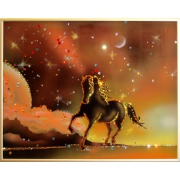 Картина с кристалами Сваровски "Конь на закате "