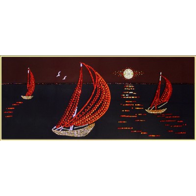 Картина с кристалами Swarovski "Кораблики в море"