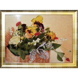 Картина с кристалами Сваровски "Корзина с цветами"