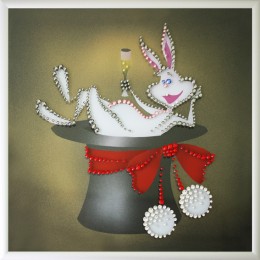 Картина Сваровски "Кролик в шляпе"