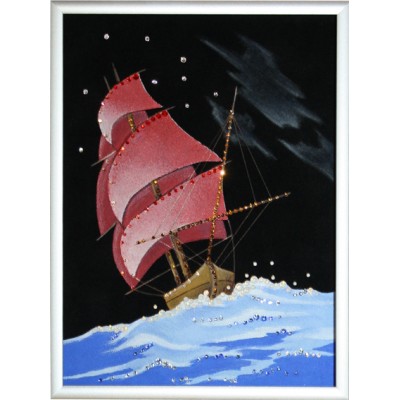 Картина с кристалами Swarovski "Корабль"