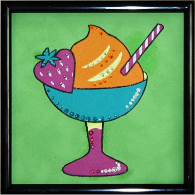 Картина с кристалами Swarovski "Коктейль-Мороженое"