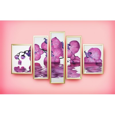 Картина с кристалами Swarovski "Композиция "Сиреневая орхидея""