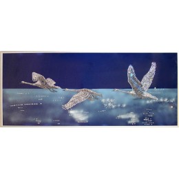 Картина с кристалами Сваровски "Лебеди "