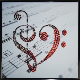 Картина с кристалами Swarovski "Мелодия любви"