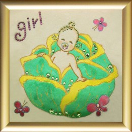 Картина с кристалами Сваровски "Младенец Girl"