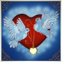 Картина с кристалами Сваровски "На крыльях любви"