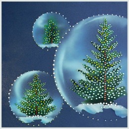 Картина с кристалами Сваровски "Новогодние шары"