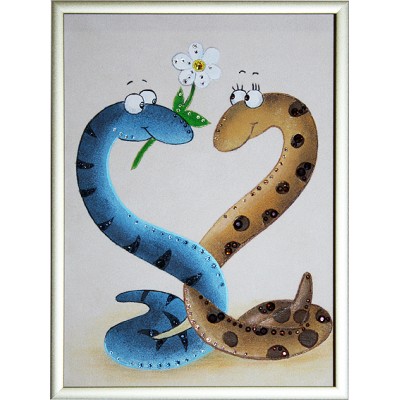 Картина Swarovski "Новогодние влюбленные змейки"