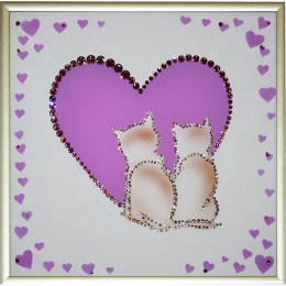 Картина с кристалами Swarovski "Одно сердце на 2-их"