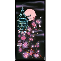 Картина Swarovski "Пагода с сакурой"