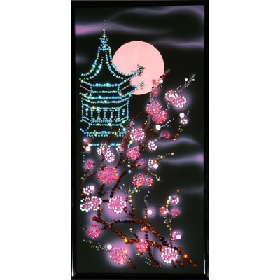 Картина Swarovski "Пагода с сакурой"