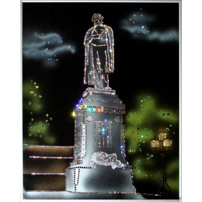 Картина с кристалами Swarovski "Памятник Пушкину"