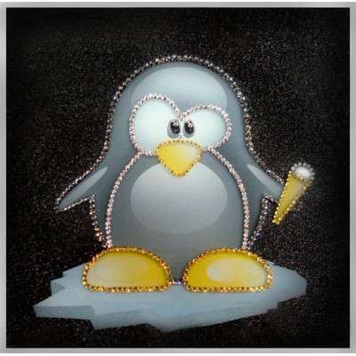 Картина с кристалами Сваровски "Пингвиненок Лоло"