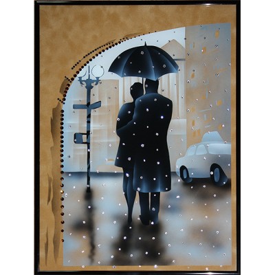 Картина с кристалами Swarovski "Под зонтом"