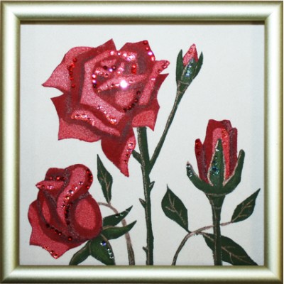 Картина Swarovski "Роза (ч,б)"