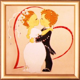 Картина с кристалами Swarovski "Свадебный поцелуй"