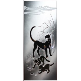 Картина с кристалами Swarovski "Семейство пантер"