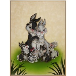 Картина с кристалами Сваровски "Три сыночка и лапочка дочка"