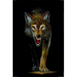 Картина с кристалами Swarovski "Волчья охота"