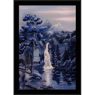 Картина с кристалами Swarovski "Водопад в ночи"