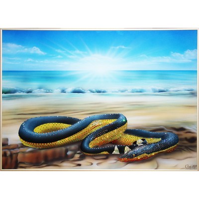 Картина с кристалами Swarovski "Водяная змея — Пеламида"