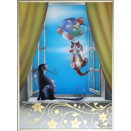 Картина с кристалами Сваровски "Воздушное признание"