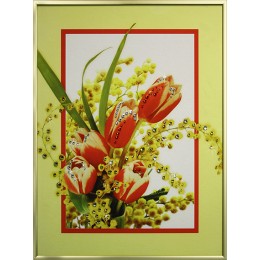 Картина с кристалами Сваровски "Весенний букет"