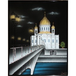 Картина Swarovski "Храм Христа Спасителя-2"