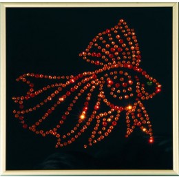 Картина с кристалами Сваровски "Золотая рыбка Color"