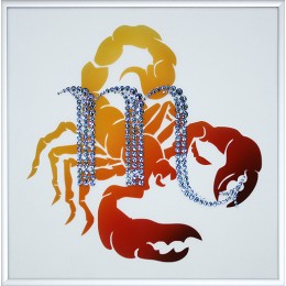 Картина с кристалами Сваровски "Скорпион-стихия года Вода"