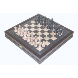 Шахматы каменные (высота короля 3,50") мрамор