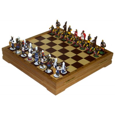 Шахматы "Ледовое побоище" исторические с фигурами из олова